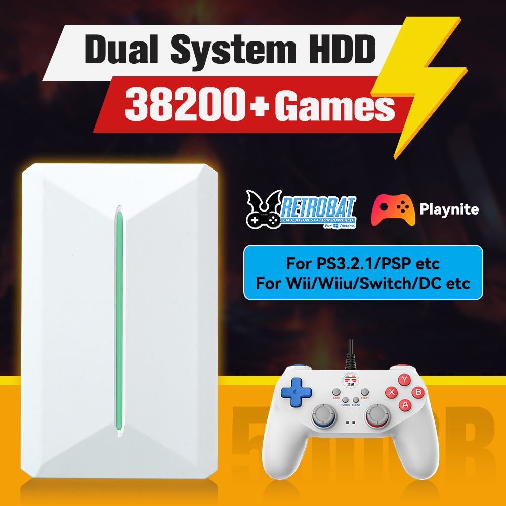 Retro Gaming Hard Drive - Retrobat＆Playnite System HDD Retro Game Console