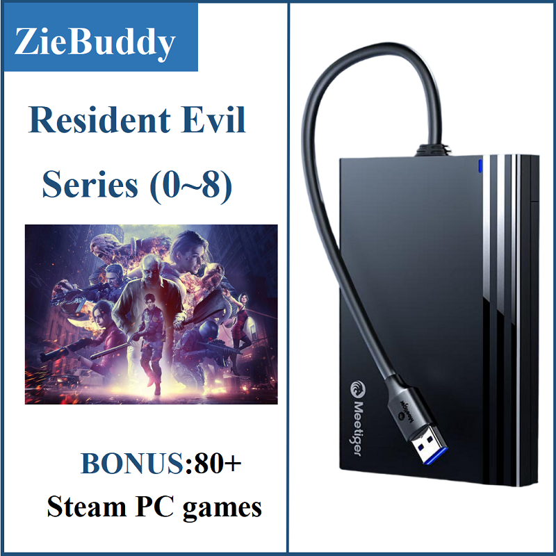 Retro Gaming Hard Drive - ZieBuddy Game Console Including The Resident