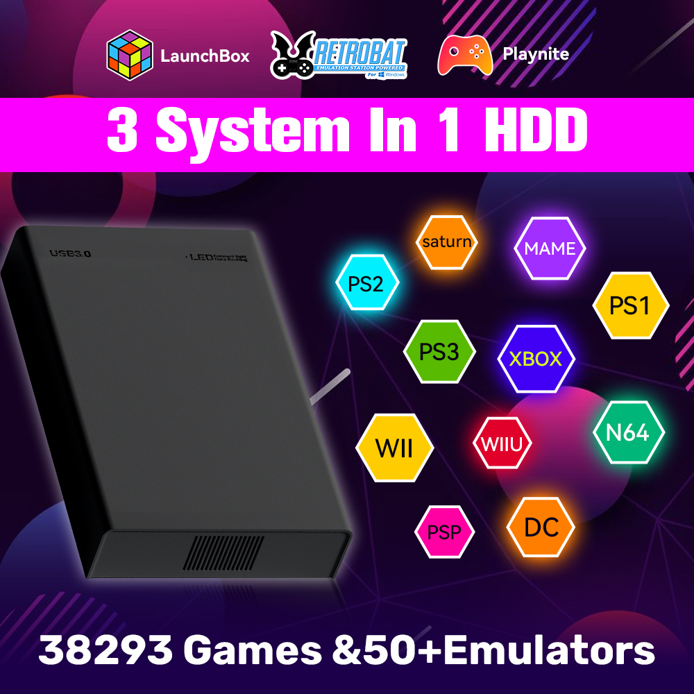 Retro Gaming Hard Drive - 500G Retro Gaming HDD Video Game