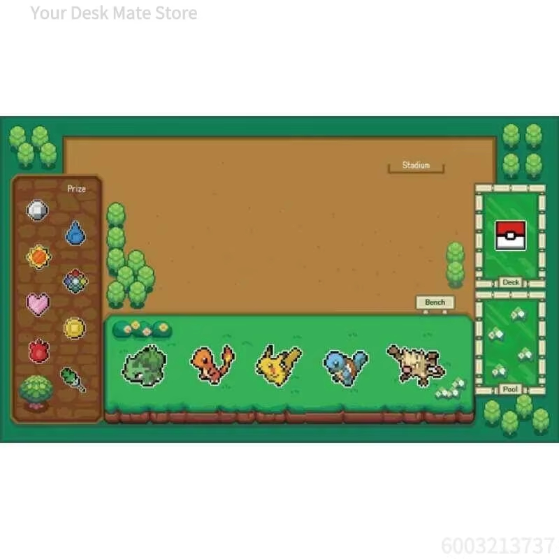 Retro Gaming Pokemon - Pokemon Pixel Battle Field TCG Playmat