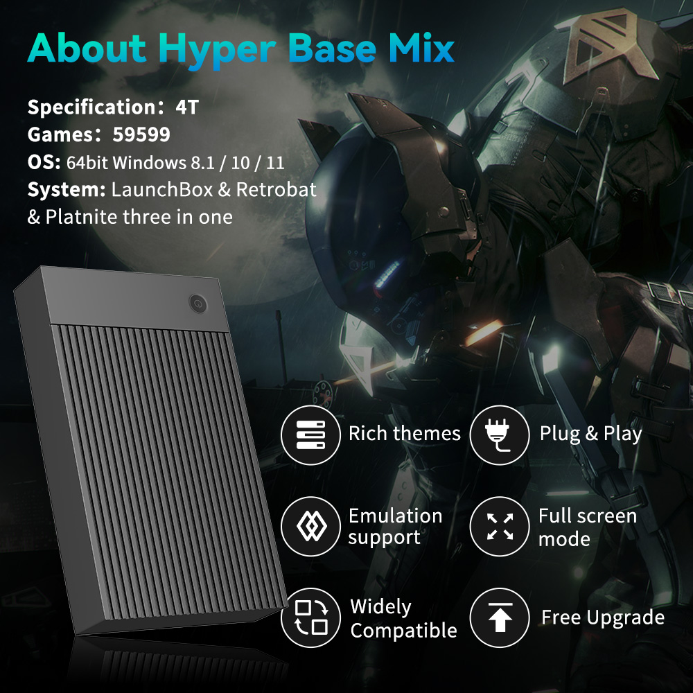 Hyper Base Mix 4TB Game Consol - огляд і ціна Retro Gaming Hard Drive