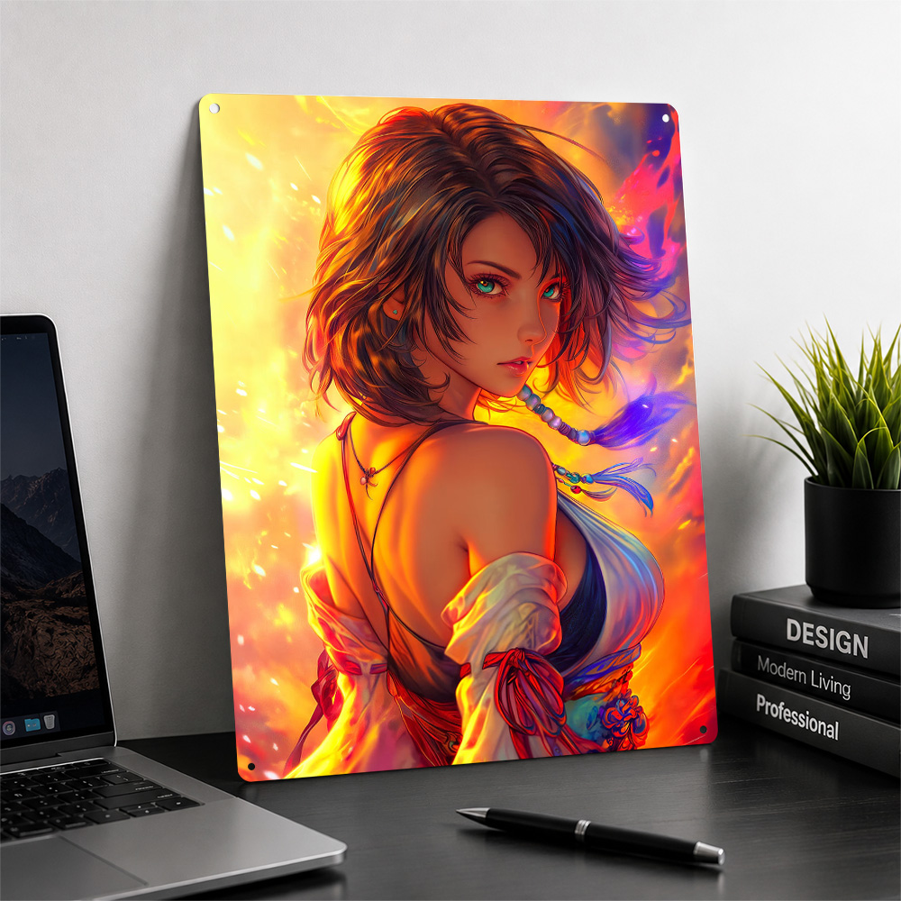 Anime Girl With Fiery Backgrou - огляд і ціна Background Retro Gaming
