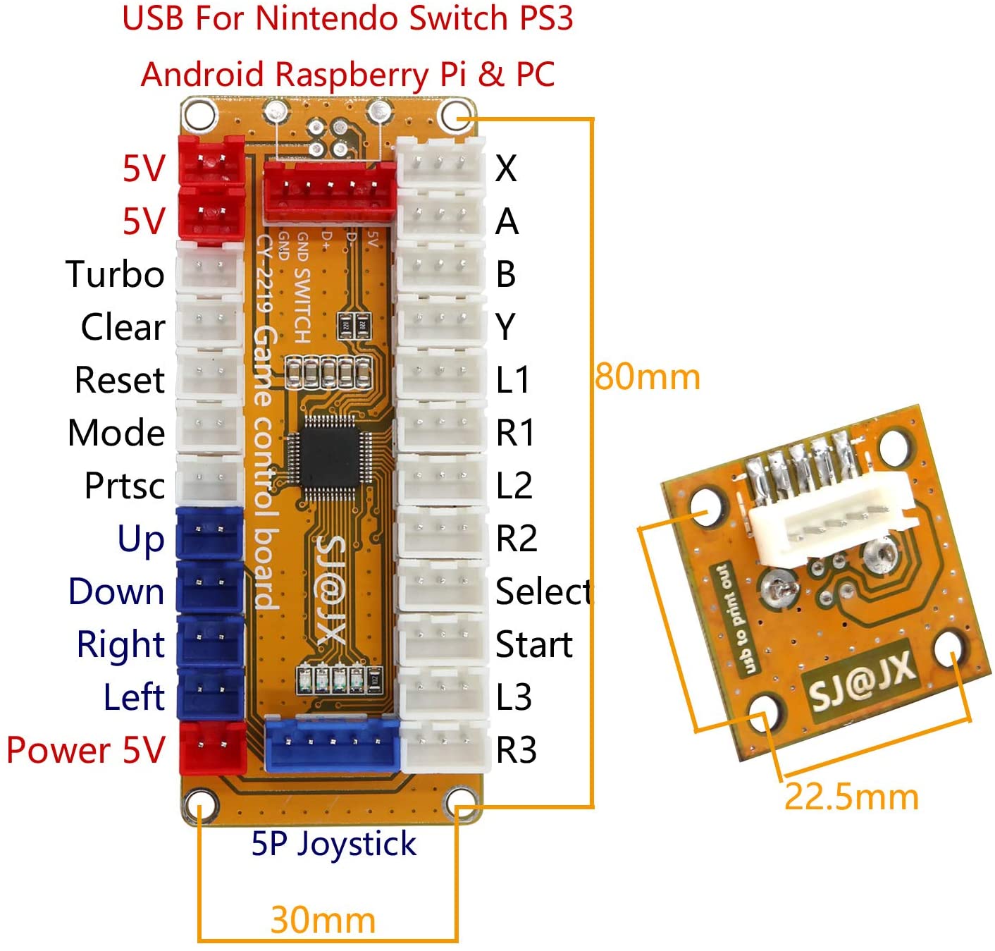 5 in 1 Zero Delay USB Encoder  - огляд і ціна Raspberry Pi Retropie